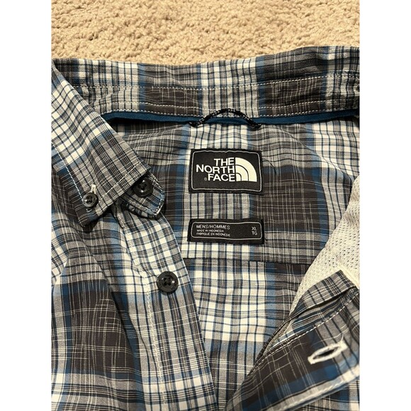 THE NORTH FACE Plaid Striped Nylon Short Sleeve Button Shirt Men’s Size XL - Picture 3 of 12